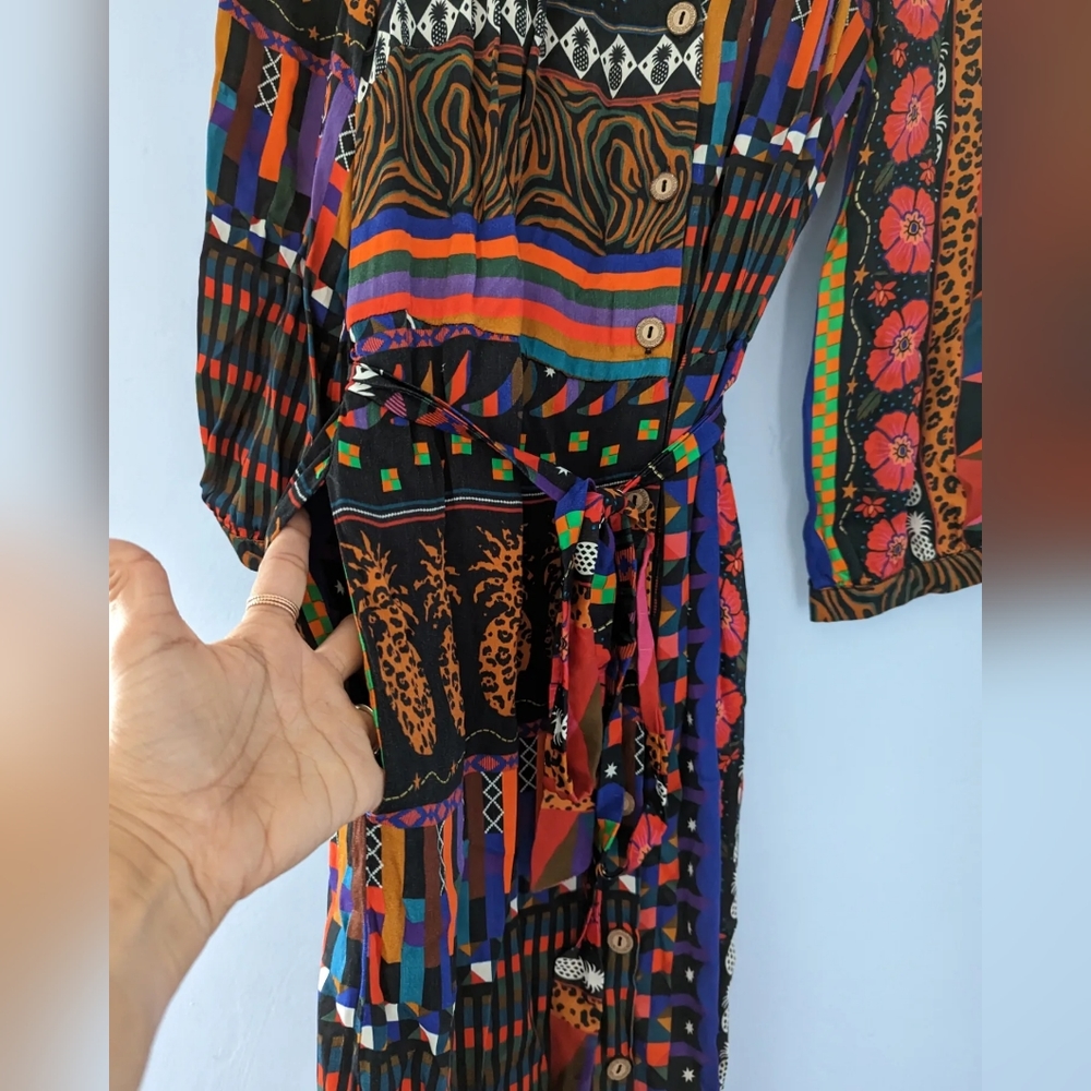 Farm Rio Colorful Patterned Midi Dress - Picture 8 of 10